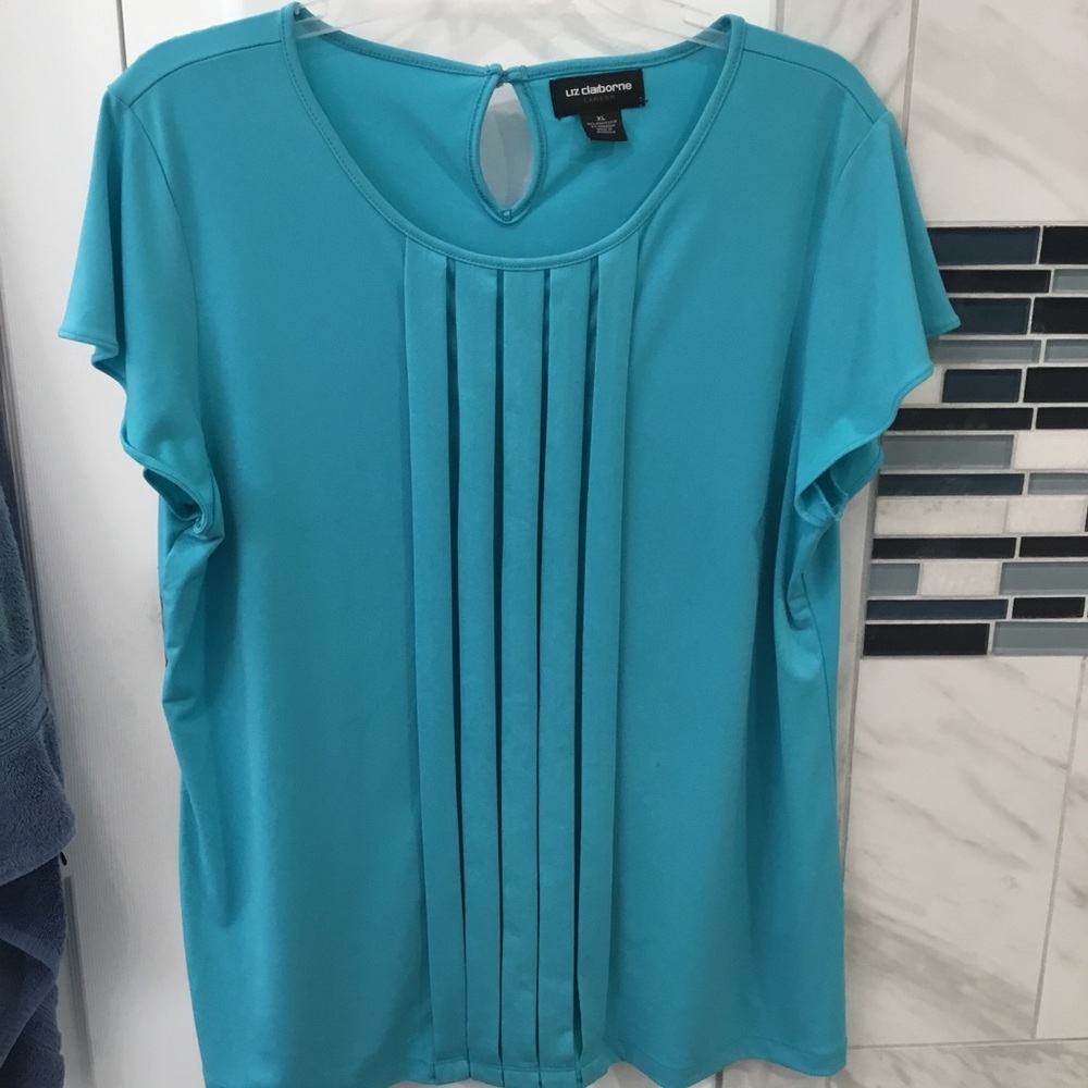 Turquoise Liz Claiborne Career Blouse - Size XL